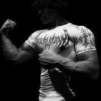 Men's Gym Fitness Sports Workout Athletic Training Tight-fitting Short-sleeve Quick-dry Compression T-Shirt for Men